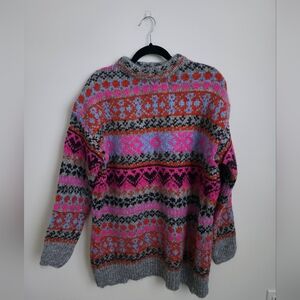 NWT Zara long jacquard Knit sweater Mini Dress S-M